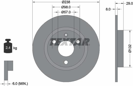 Textar 92038500 - Disc frana aaoparts.ro