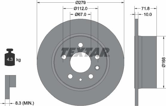 Textar 92032600 - Disc frana aaoparts.ro