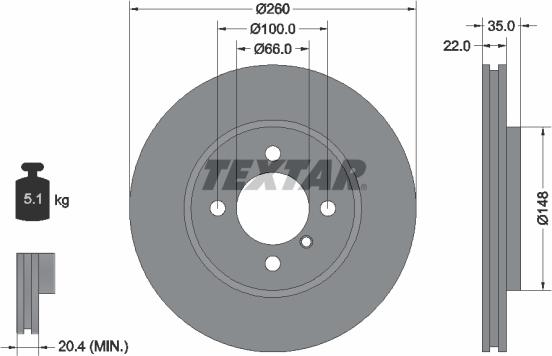 Textar 92026503 - Disc frana aaoparts.ro