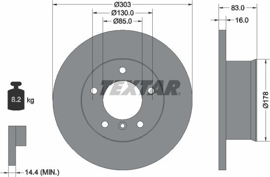 Textar 92020300 - Disc frana aaoparts.ro