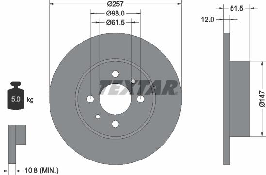 Textar 92027000 - Disc frana aaoparts.ro