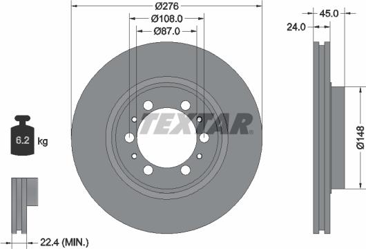 Textar 92079800 - Disc frana aaoparts.ro