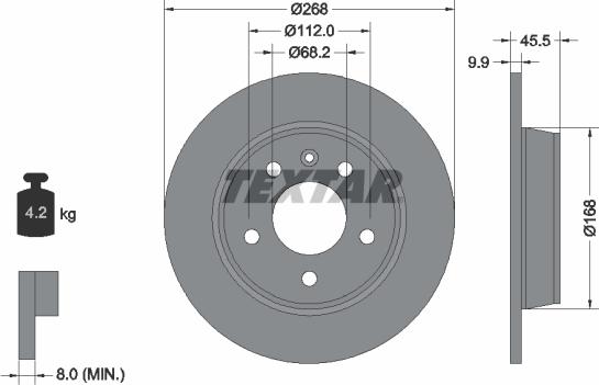 Textar 92074303 - Disc frana aaoparts.ro