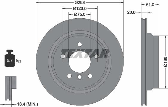 Textar 92075105 - Disc frana aaoparts.ro