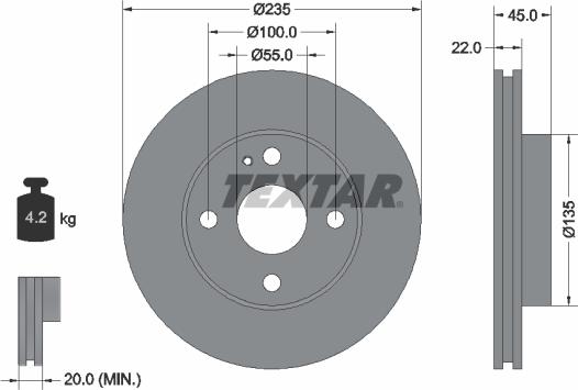 Textar 92071500 - Disc frana aaoparts.ro