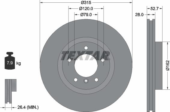 Textar 92071103 - Disc frana aaoparts.ro