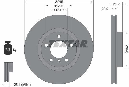 Textar 92071203 - Disc frana aaoparts.ro