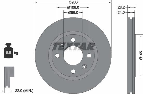 Textar 92078603 - Disc frana aaoparts.ro