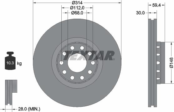 Textar 92073200 - Disc frana aaoparts.ro