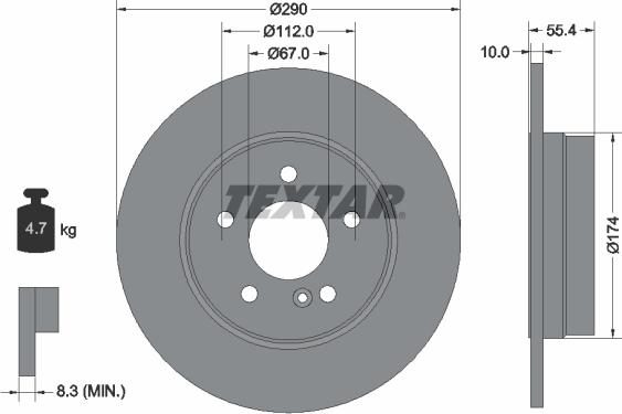 Textar 92072703 - Disc frana aaoparts.ro