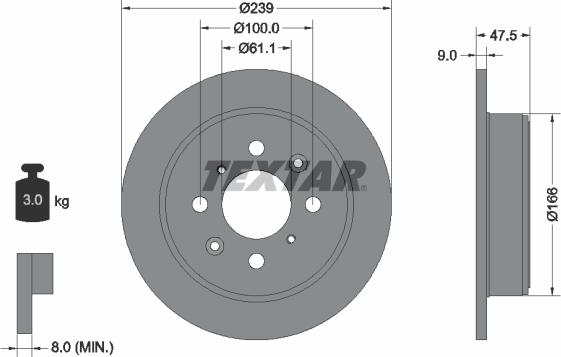 Textar 92077903 - Disc frana aaoparts.ro