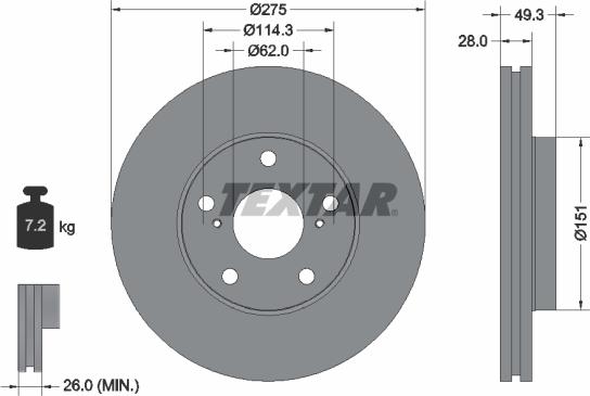 Textar 92077703 - Disc frana aaoparts.ro