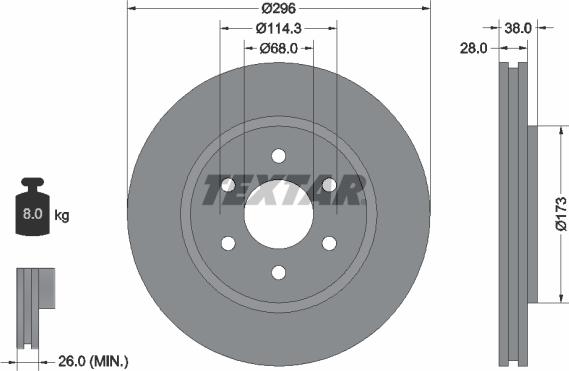 Textar 92199603 - Disc frana aaoparts.ro