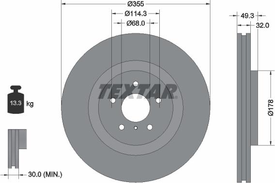 Textar 92199105 - Disc frana aaoparts.ro