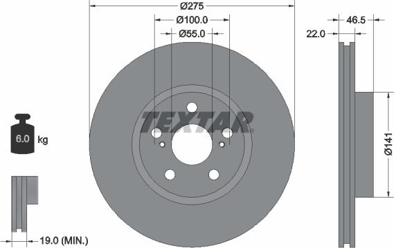 Textar 92199300 - Disc frana aaoparts.ro