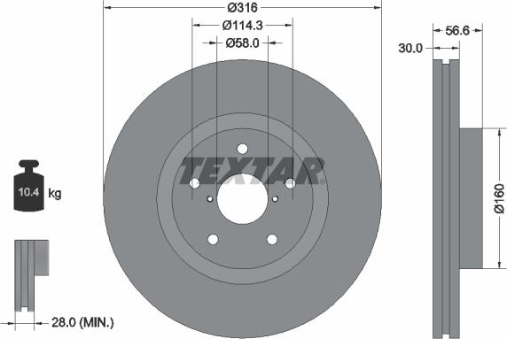 Textar 92199203 - Disc frana aaoparts.ro