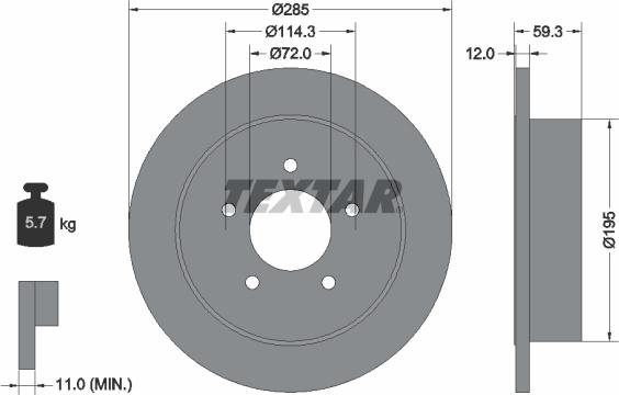 Textar 92194003 - Disc frana aaoparts.ro