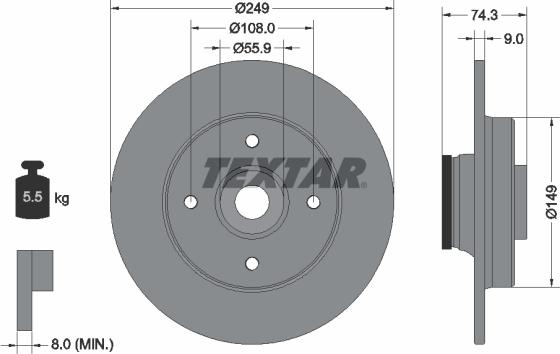 Textar 92194103 - Disc frana aaoparts.ro