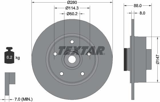 Textar 92196003 - Disc frana aaoparts.ro