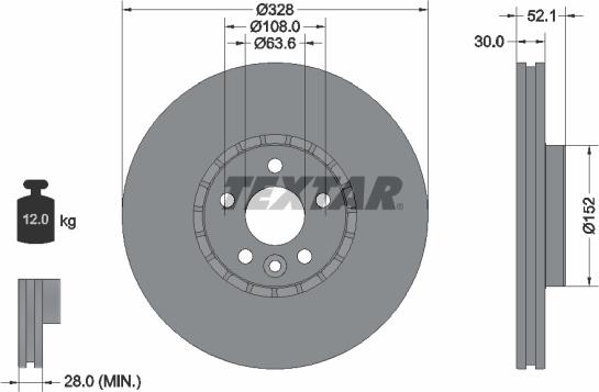 Textar 92196305 - Disc frana aaoparts.ro