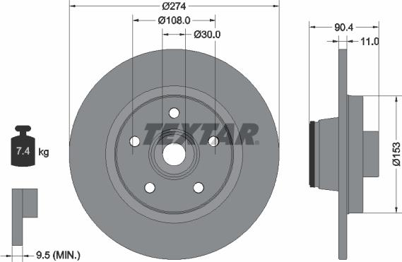 Textar 92196203 - Disc frana aaoparts.ro