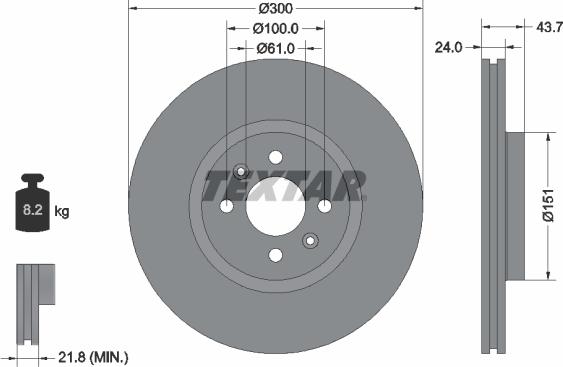 Textar 92149503 - Disc frana aaoparts.ro