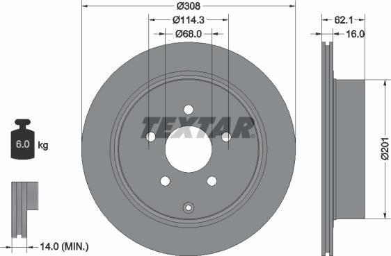 Textar 92149303 - Disc frana aaoparts.ro