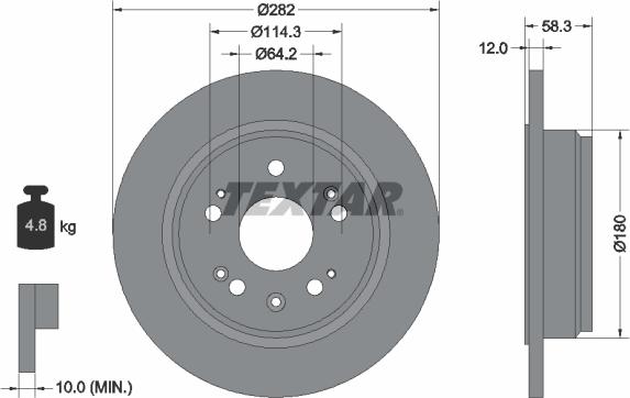 Textar 92144500 - Disc frana aaoparts.ro