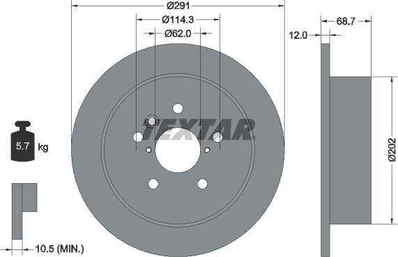 Textar 92144203 - Disc frana aaoparts.ro