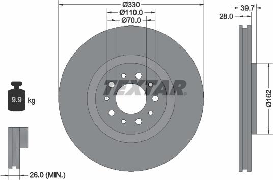 Textar 92145103 - Disc frana aaoparts.ro