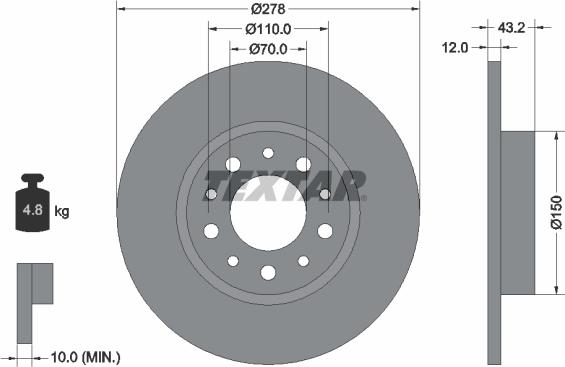 Textar 92145203 - Disc frana aaoparts.ro