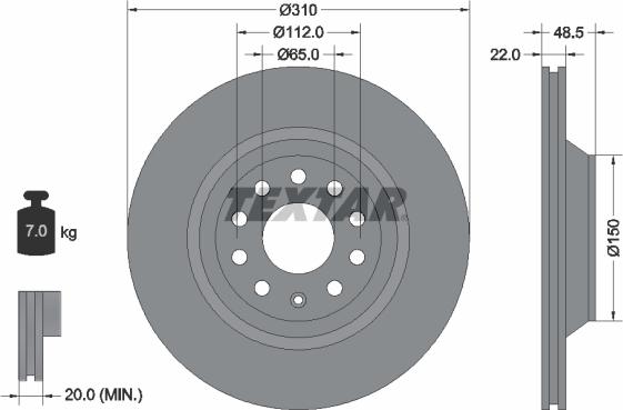 Textar 92140703 - Disc frana aaoparts.ro