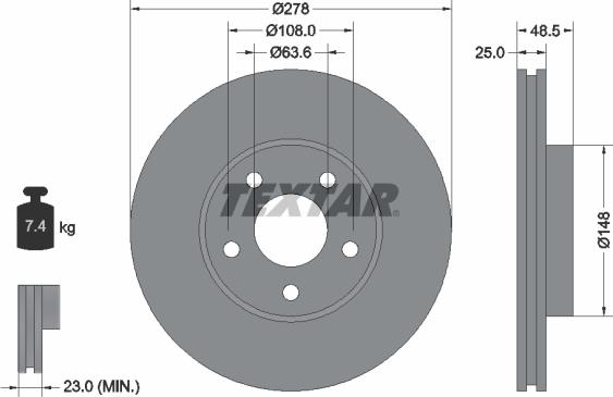 Textar 92141205 - Disc frana aaoparts.ro