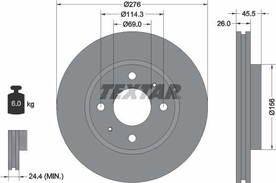 Textar 92148700 - Disc frana aaoparts.ro