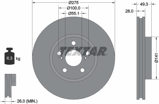 Textar 92142003 - Disc frana aaoparts.ro