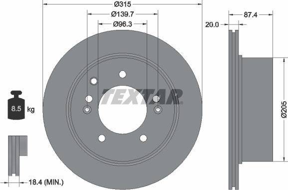 Textar 92147400 - Disc frana aaoparts.ro