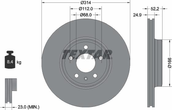 Textar 92159905 - Disc frana aaoparts.ro