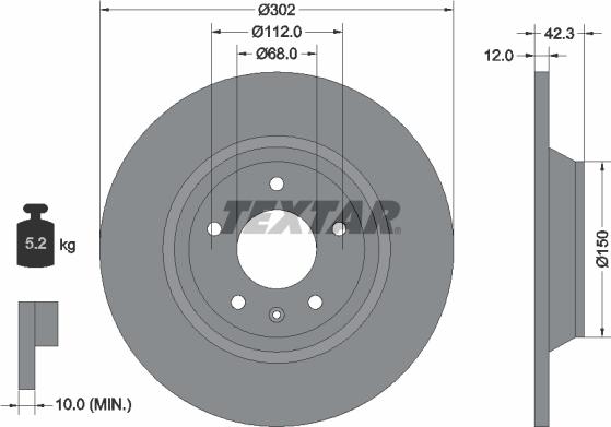 Textar 92159503 - Disc frana aaoparts.ro