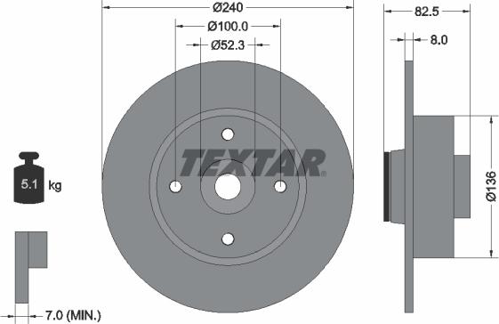 Textar 92154403 - Disc frana aaoparts.ro