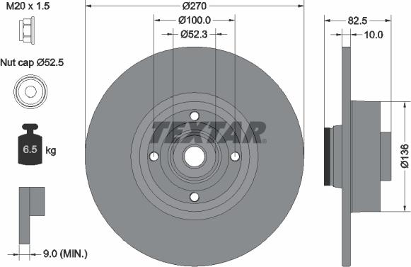 Textar 92154503 - Disc frana aaoparts.ro