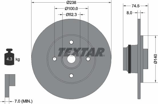 Textar 92154003 - Disc frana aaoparts.ro