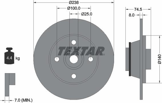 Textar 92154100 - Disc frana aaoparts.ro
