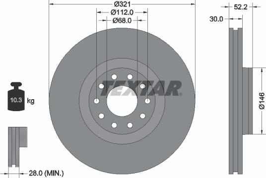 Textar 92154703 - Disc frana aaoparts.ro