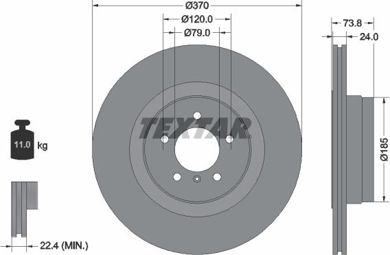 Textar 92155203 - Disc frana aaoparts.ro