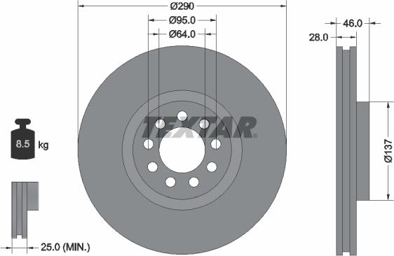 Textar 92155700 - Disc frana aaoparts.ro