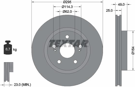 Textar 92156503 - Disc frana aaoparts.ro