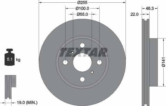 Textar 92156100 - Disc frana aaoparts.ro