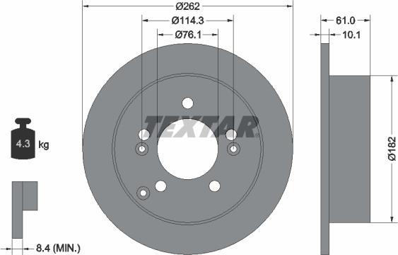 Textar 92156803 - Disc frana aaoparts.ro