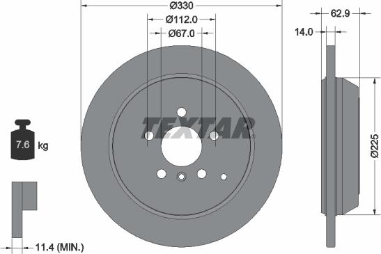 Textar 92150803 - Disc frana aaoparts.ro