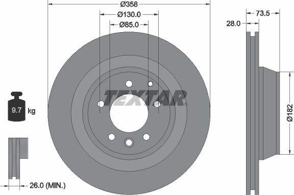 Textar 92151403 - Disc frana aaoparts.ro